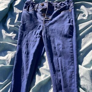 Blue skinny leg denim jeans